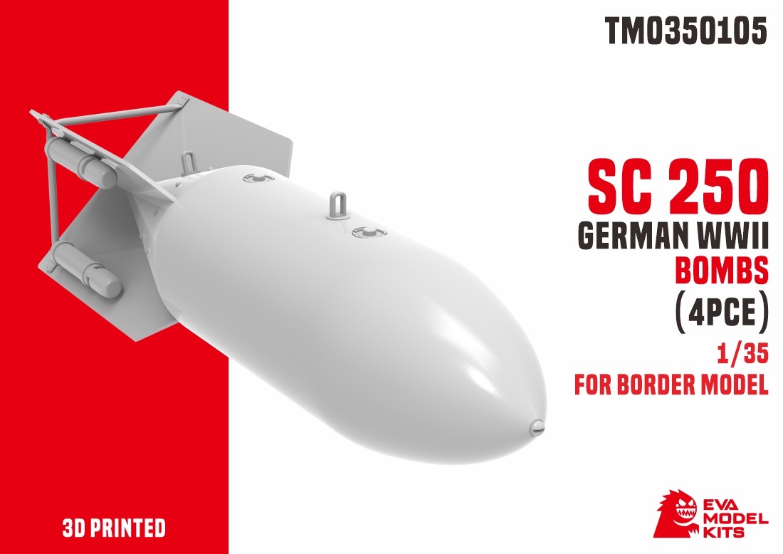 EVAMODEL TM0350105 1/35 3D Printed SC 250 WWII German Bombs For Border Model