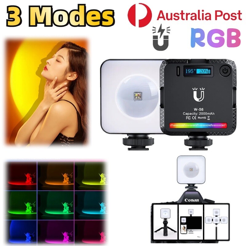RGB Magnetic Fill Light Portable LED Camera Lamp Sunlight Mode Photography Video
