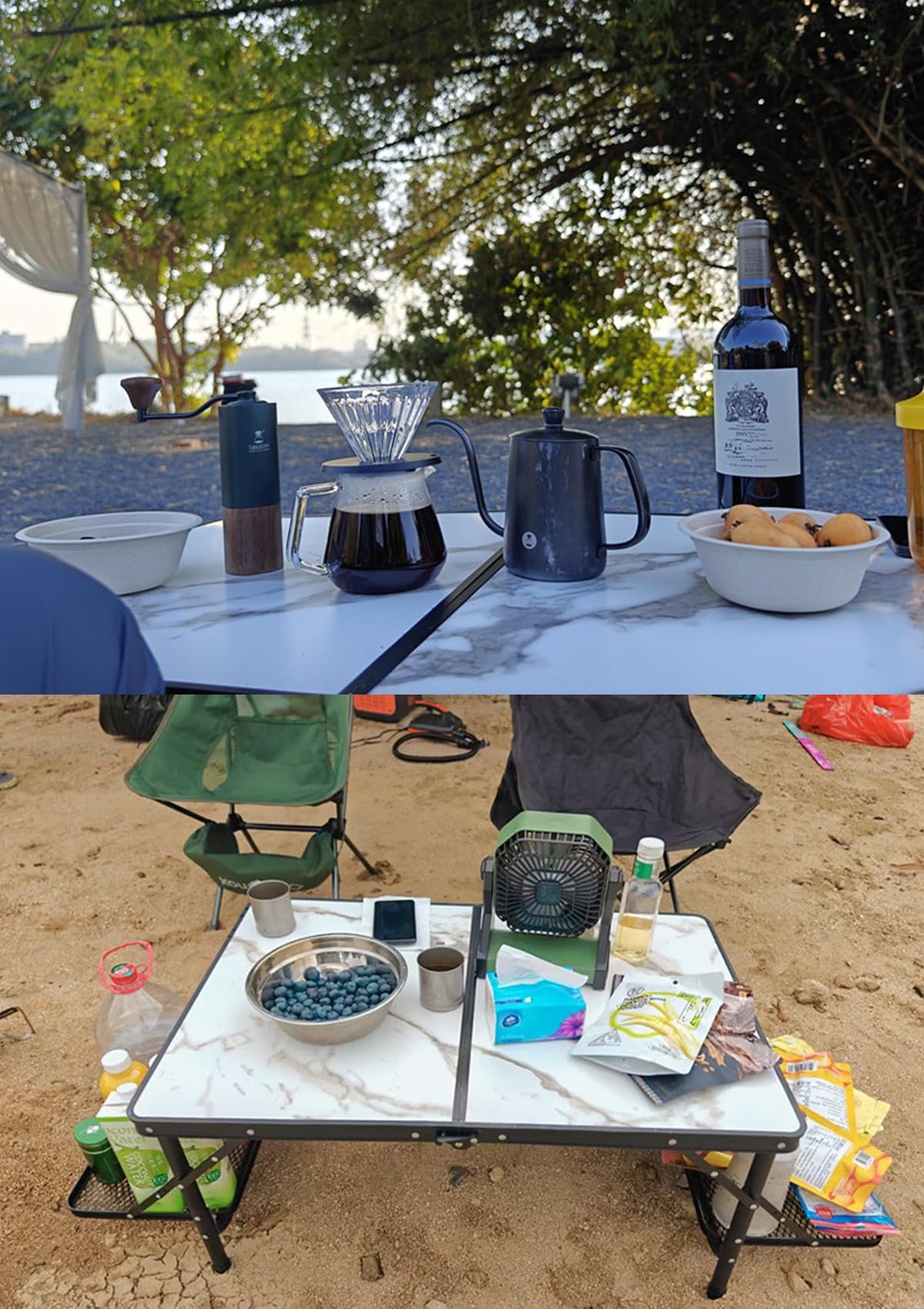 Folding Camping Table 3ft, Folding Picnic Table, Large Camp Table Portable wi...