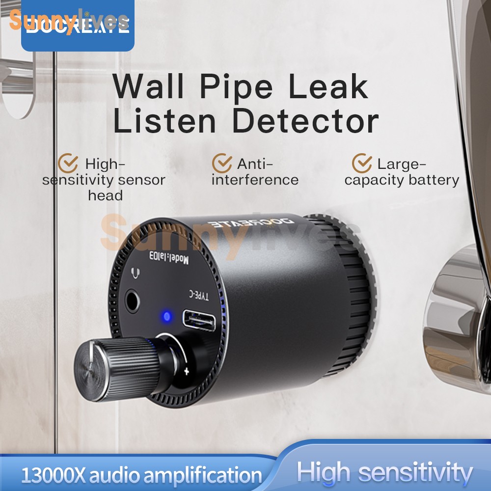 Water Pipe Leak Detector Sensor Underground Water Leakage Detect Sound Amplifier