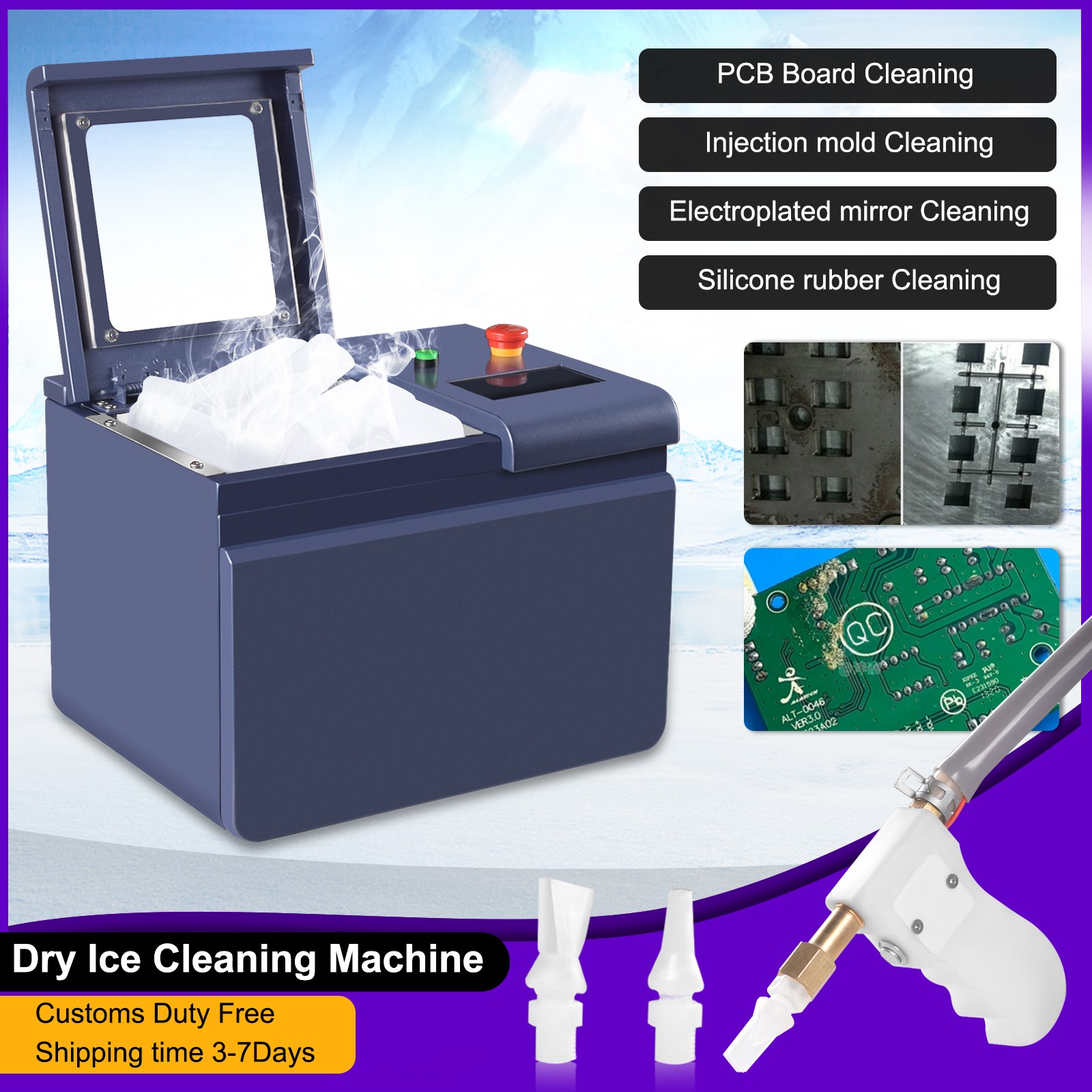 Portable Mini Dry Ice Blasting Machine Cleaning Machine For PCB Burrs Removal