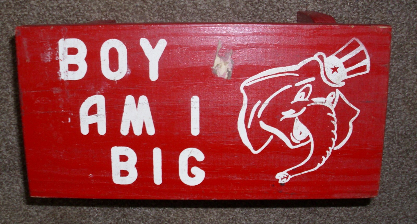 VINTAGE & CUTE BOYS & GIRLS STEP UP RED WOOD BENCH ADORABLE CIRCUS MOTIFF LOOK!