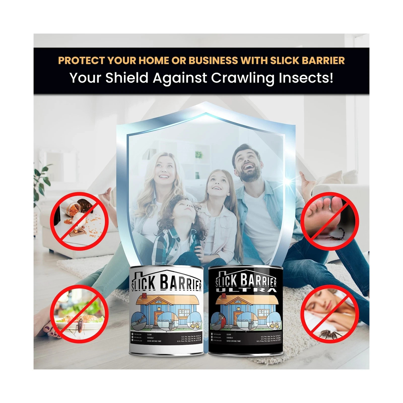 Slick-Barrier Home-Kit Ultimate Pest Control Solution for Insects/ Rodents