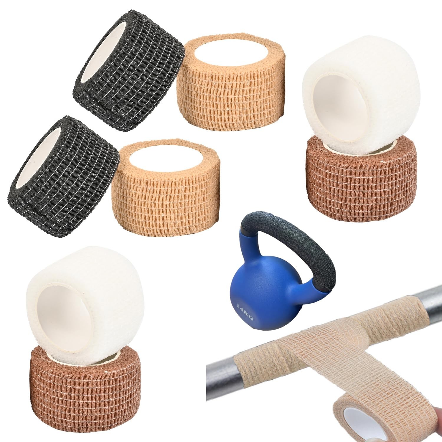 8 Pack Kettlebell Handle Grip Covers Non Slip Dumbbell Handles Wrap Cover Gri...