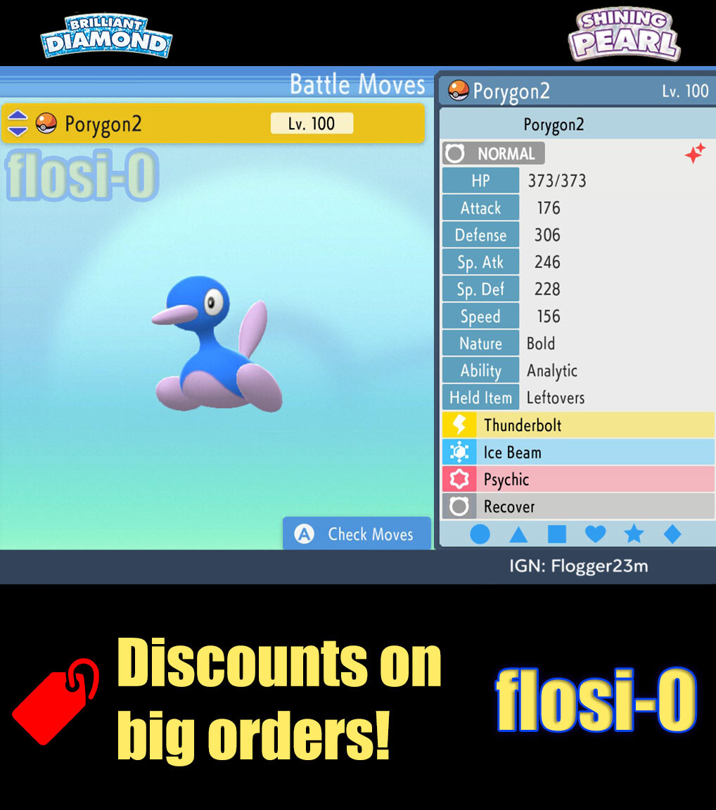6IV Shiny Porygon2 Pokemon Brilliant Diamond and Shining Pearl