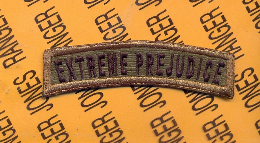 US Army EXTREME PREJUDICE OIF OEF OD tab arc patch