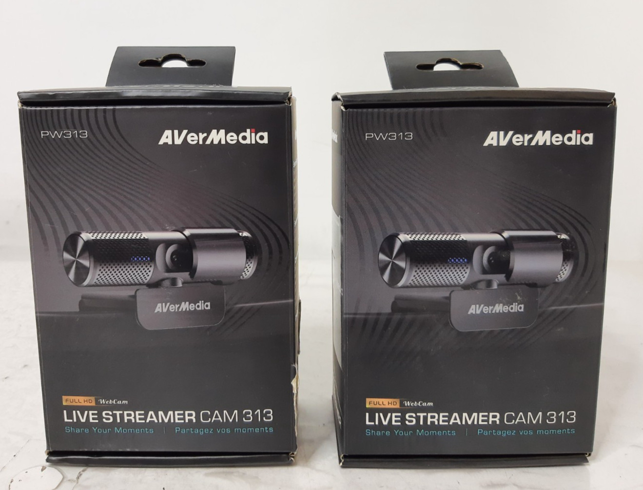 Lot of (2) AVerMedia Live Streamer Cam 313 (PW313) USB Webcam Full HD - New