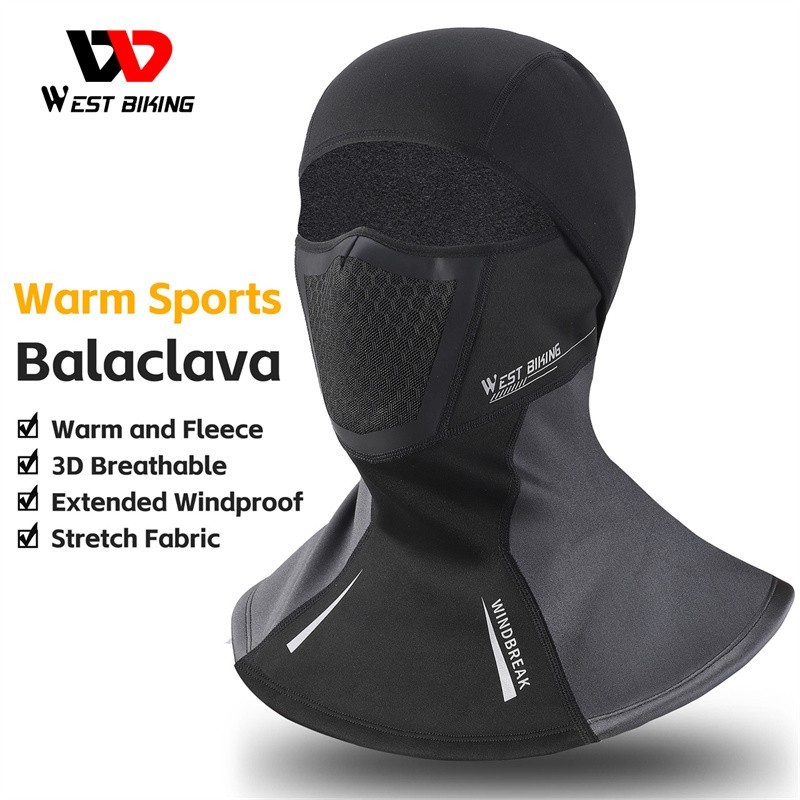 WEST BIKING Winter Sports Fleece Windproof Cycling Ski Cap Face Mask Balaclava