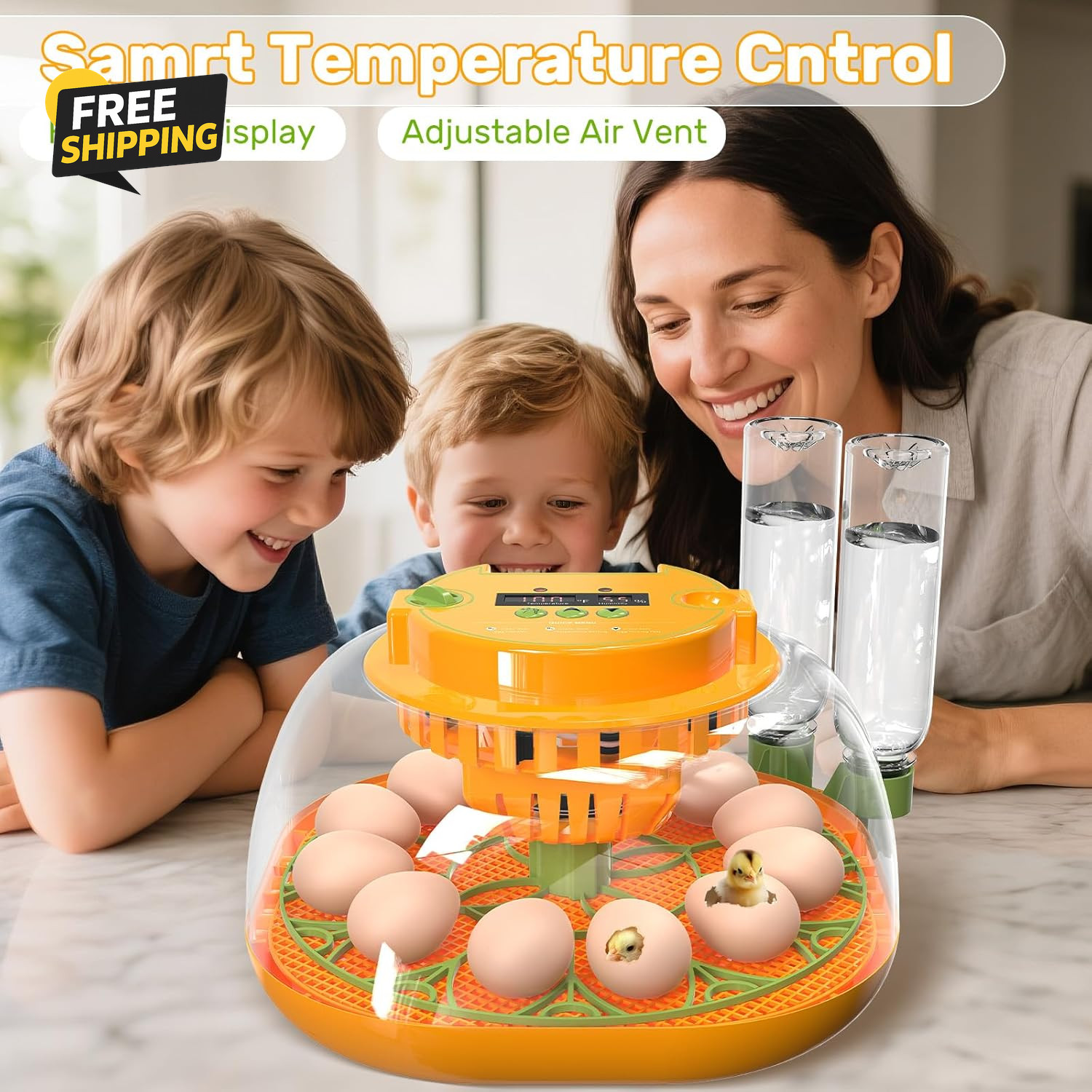 Incubators for Hatching Eggs, 12 Egg Incubator with Automatic Egg Turning