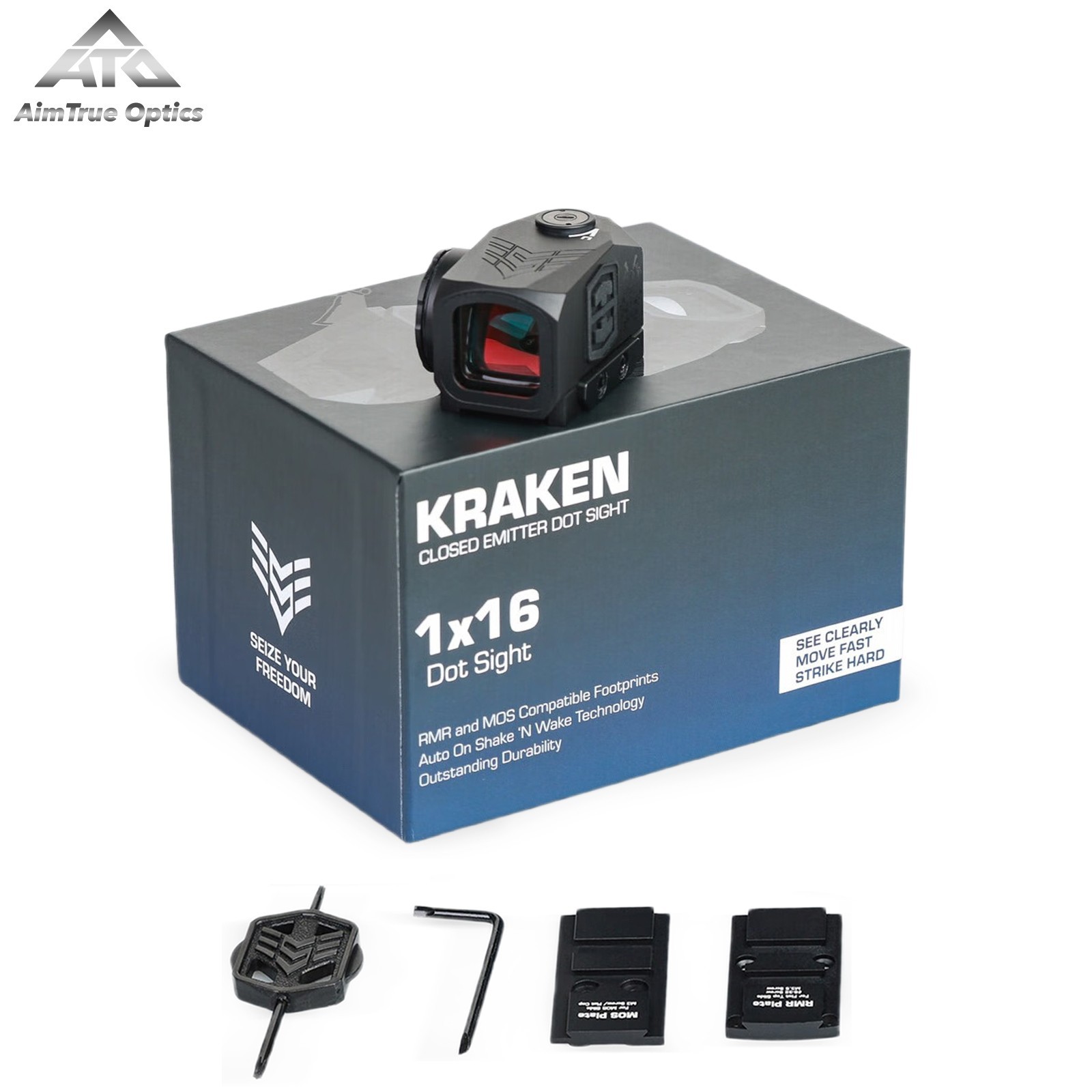 SWAMPFOX Kraken 1x16mm 3MOA Closed Emitter Red/Green Dot Sight w/RMR & MOS Plate