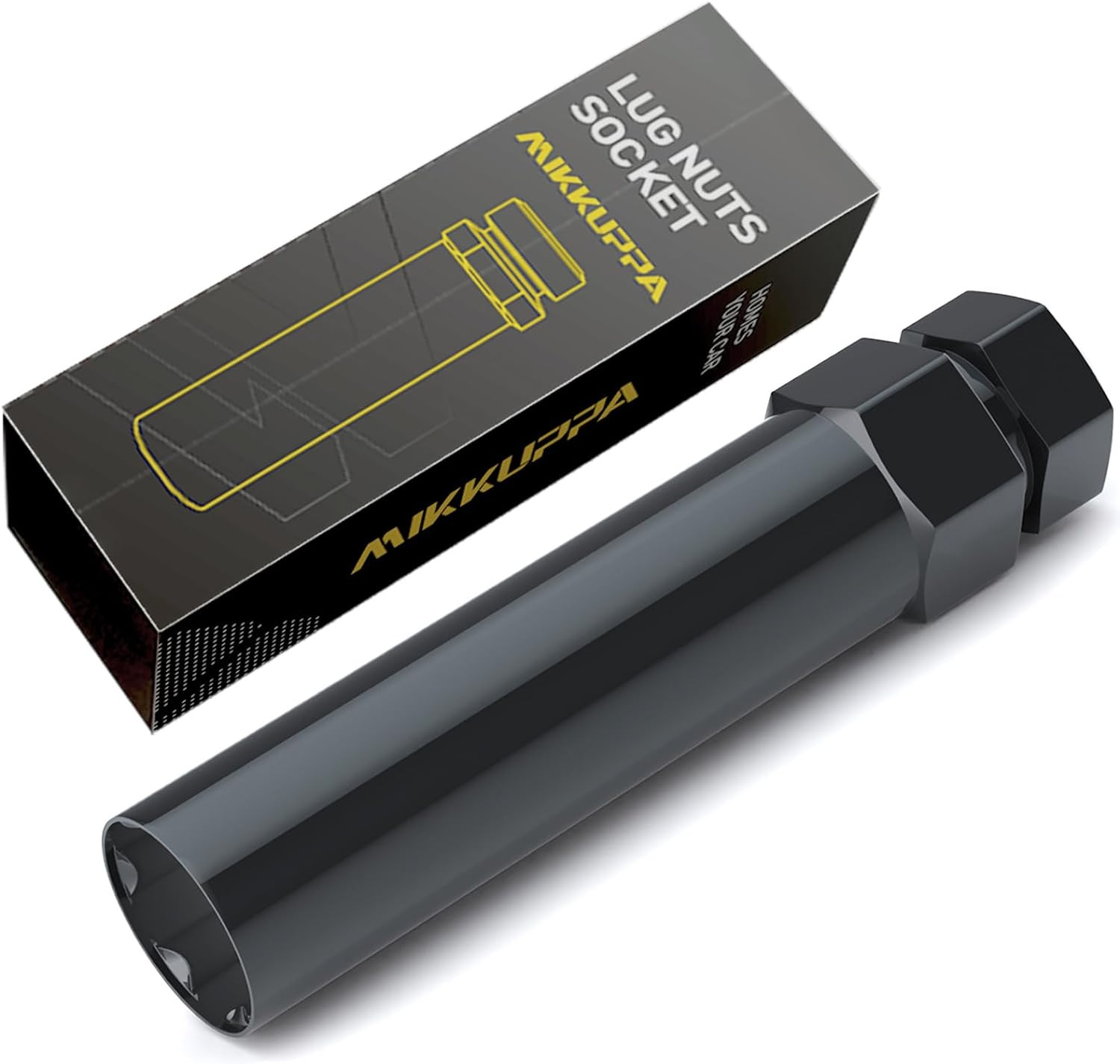6-Point Spline Lug Nut Socket Key Tool - 17mm Hex Black