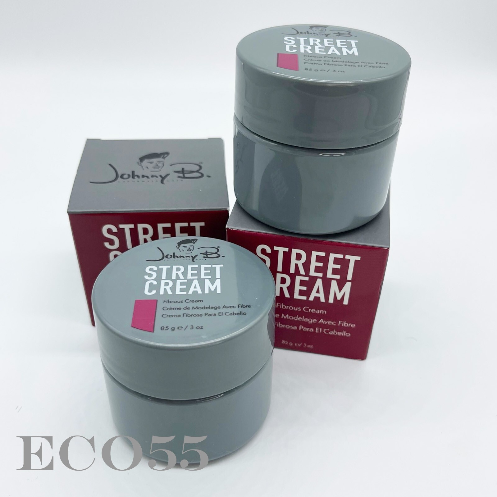 Johnny B Street Fibrous Cream Strong Fiber Matte Finish 3 oz, 2 Packs