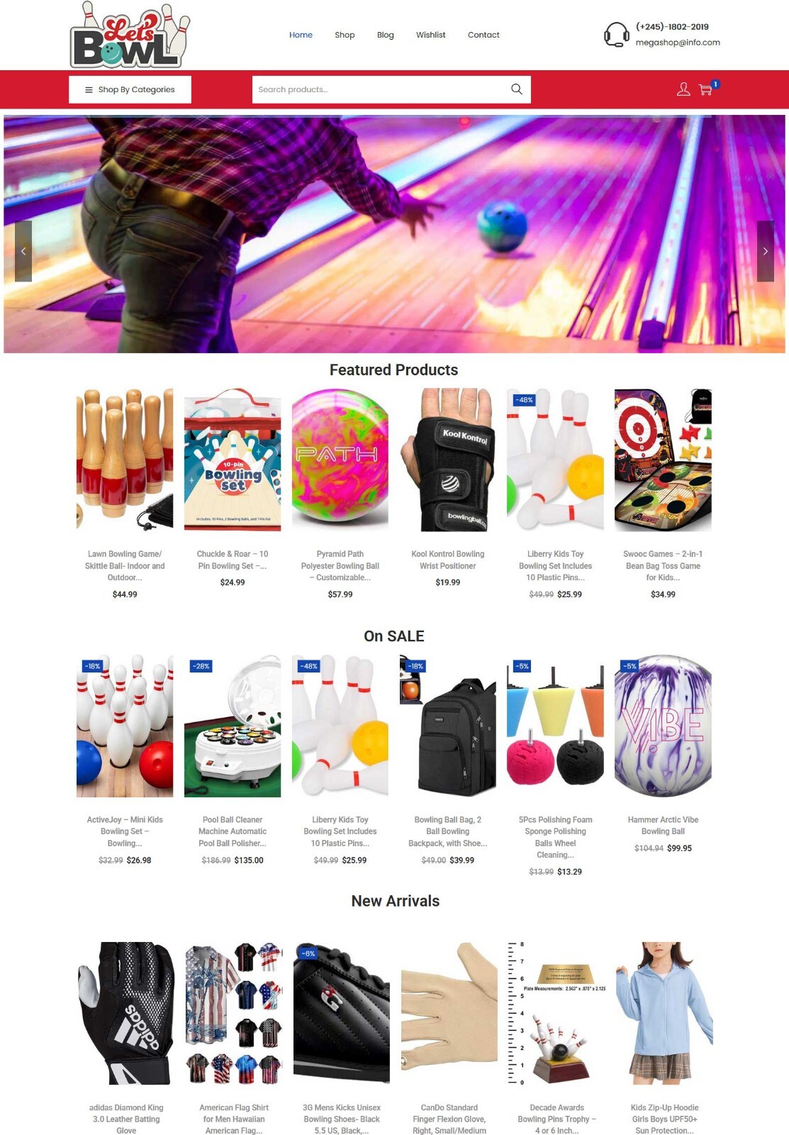 Bowling Equipment Store Website - Affiliate / Dropship / eCommerce