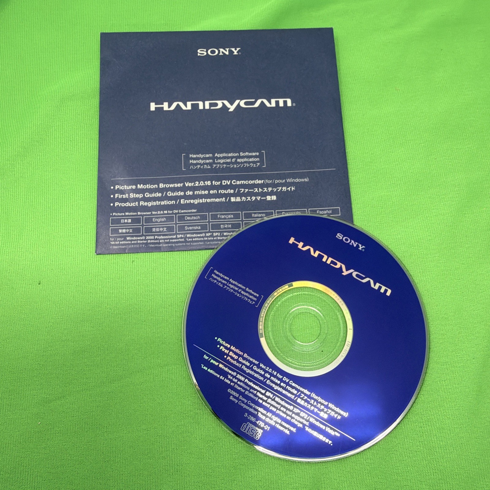 Sony Handycam Application Disc Windows 2000 XP Picture Motion Browser Ver 2.0.16