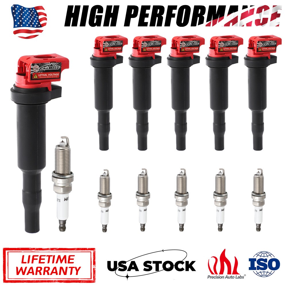 6pcs Ignition Coil Pack and Spark Plugs for BMW 128i 325i 328i 528i X5 X3 X6