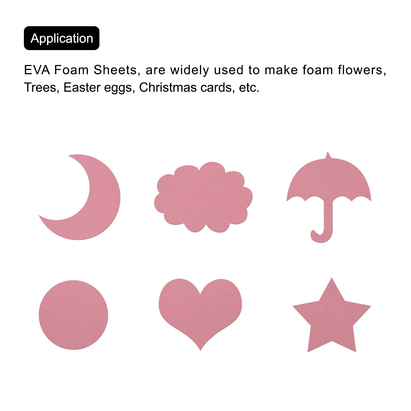 EVA Foam Sheets Light Pink 19.7 Inch x 19.7 Inch 1mm Thick Crafts Sheets 5Pcs