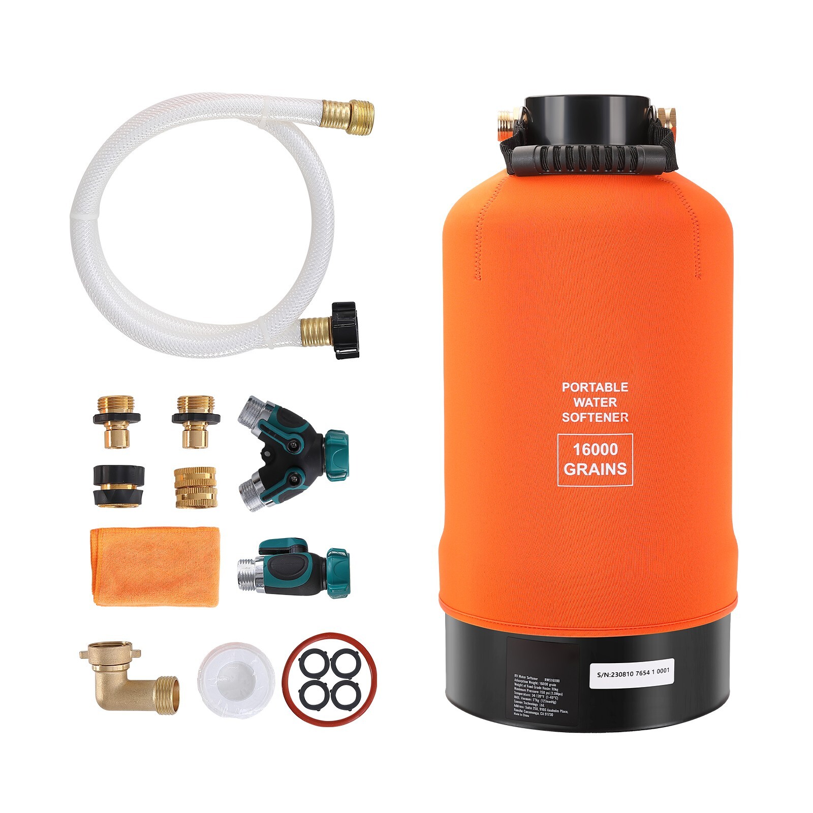 Portable RV Water Softener 16,000 Grain Trailers RVs Boats Car Washing Supplies