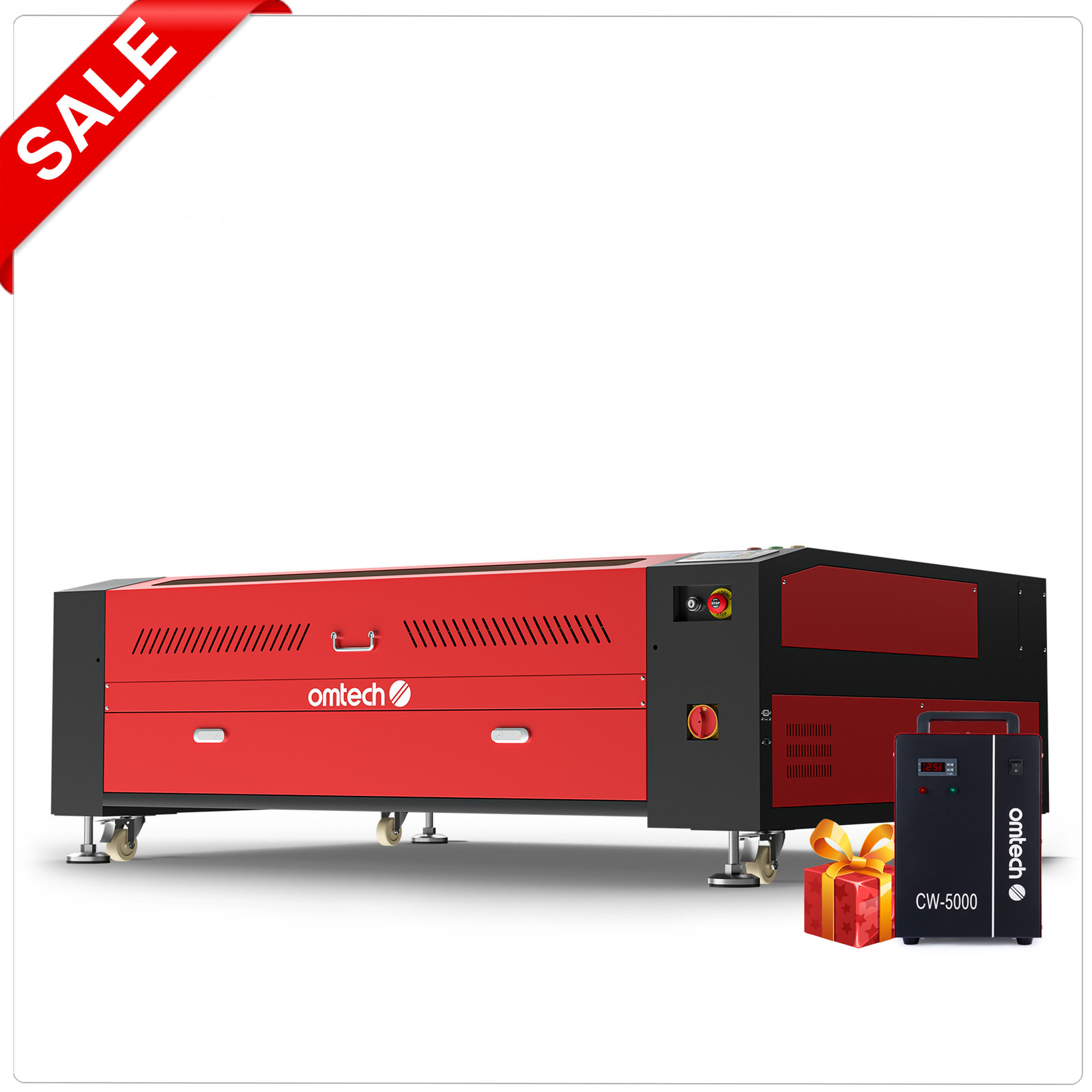 OMTech 130W 35x50 CO2 Laser Engraver with CW-5000 Water Chiller Cutting Machine
