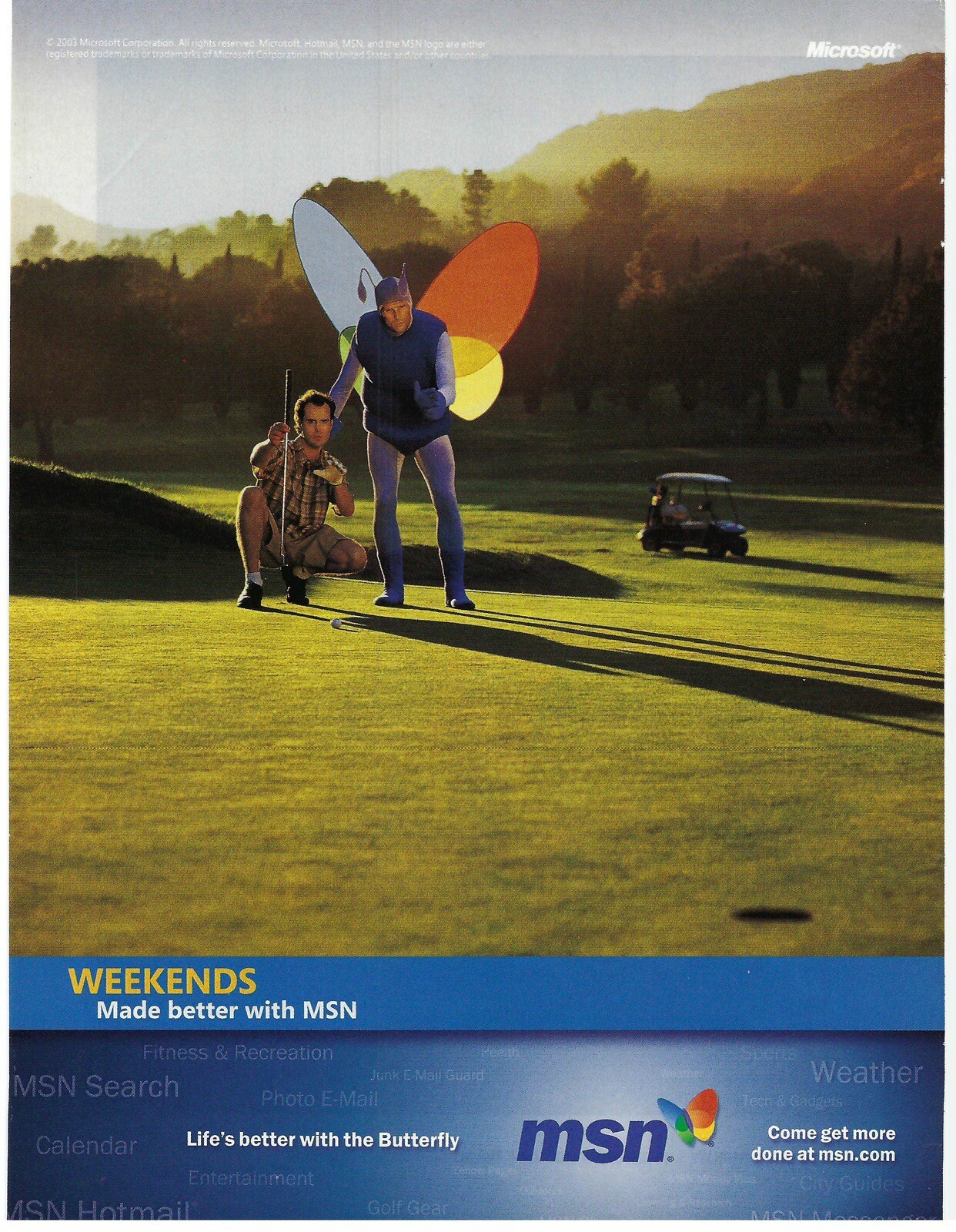 2004 MSN Weekends Made Better with the Butterfly Microsoft Retro Print Ad/Poster