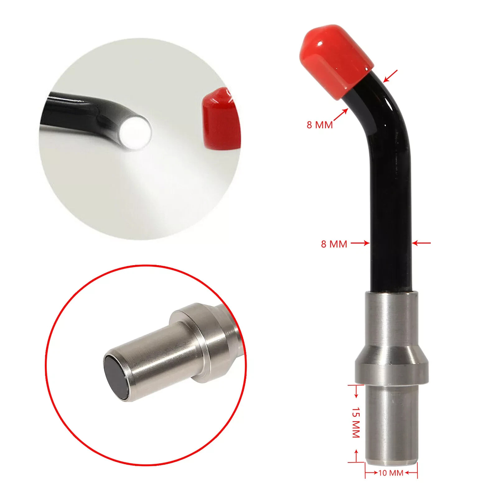 Dental for LED Curing Light lamp Light Fiber Guide Rod Tip Black 8x15x10mm