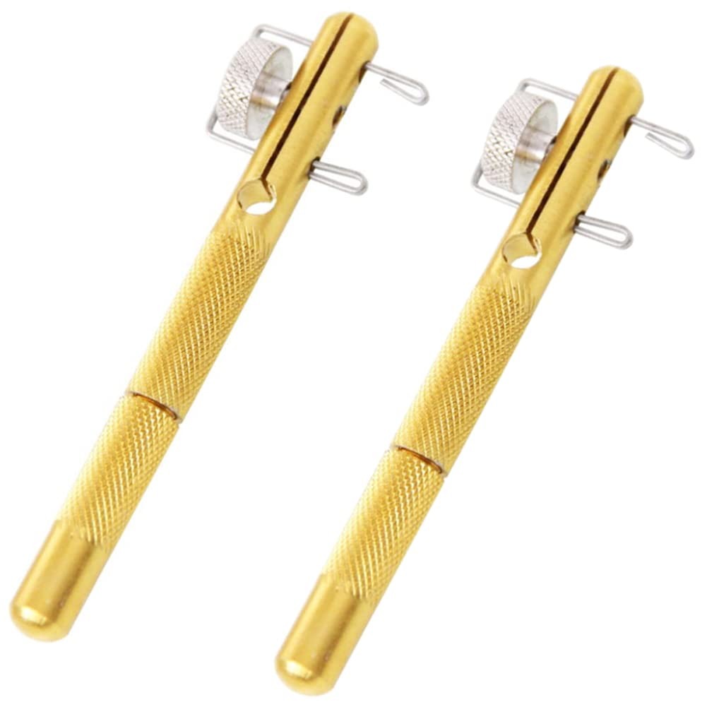 Fishing Line Knot Tying Tool 2PCS Metal Fishing Hook Knotter Tie Device Golden