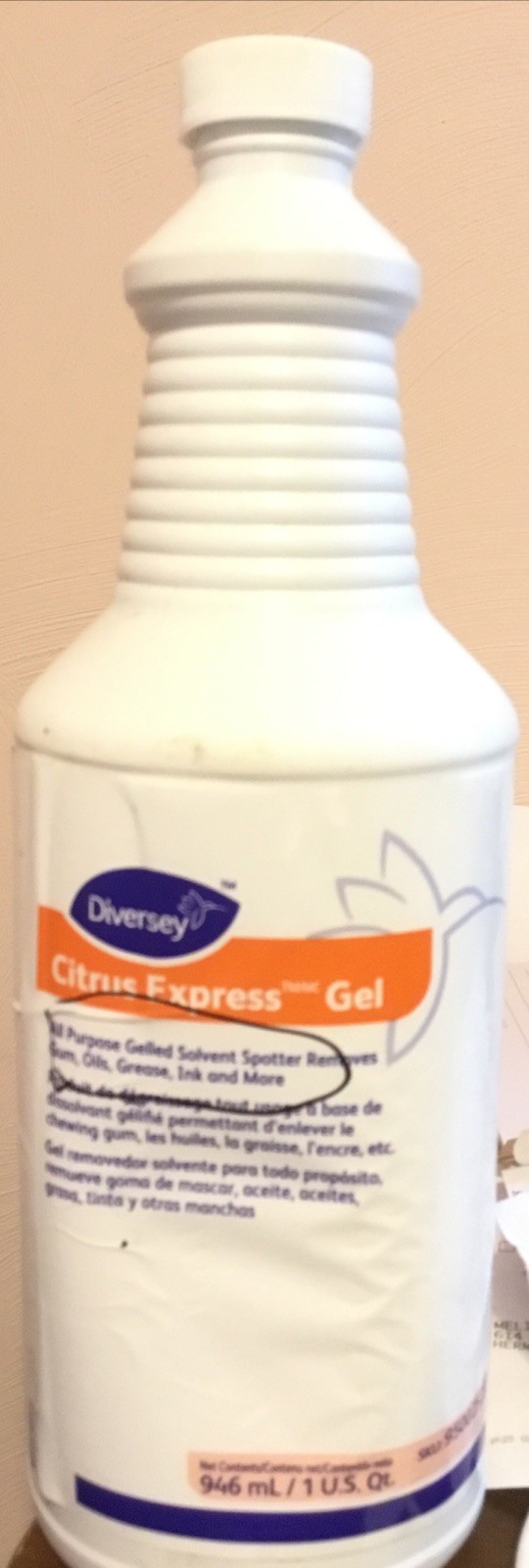 Diversey 95002523 630 ml Citrus Express Gel Spotter (4 Bottles) New
