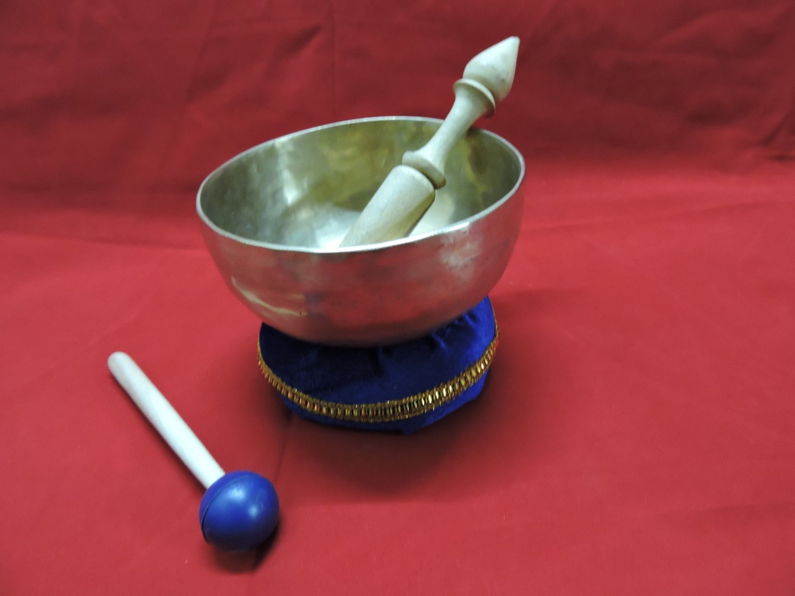 5" Hand Hammered 7 metal TIBETAN HEALING SINGING BOWL 1 cushion & 2 mallet FREE