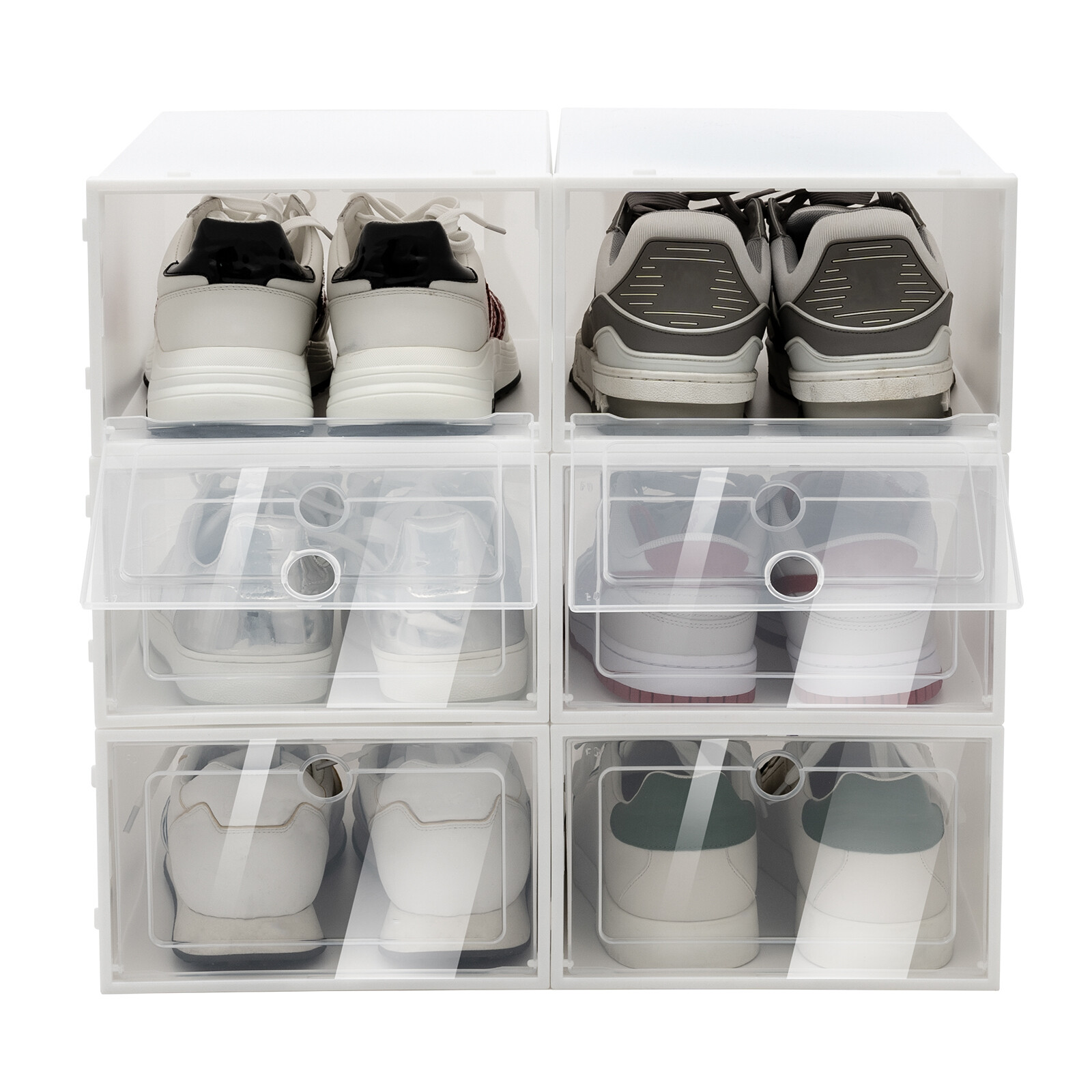 24 Pcs Foldable Shoe Storage Box Case Sneaker Container Stackable Organizer USA