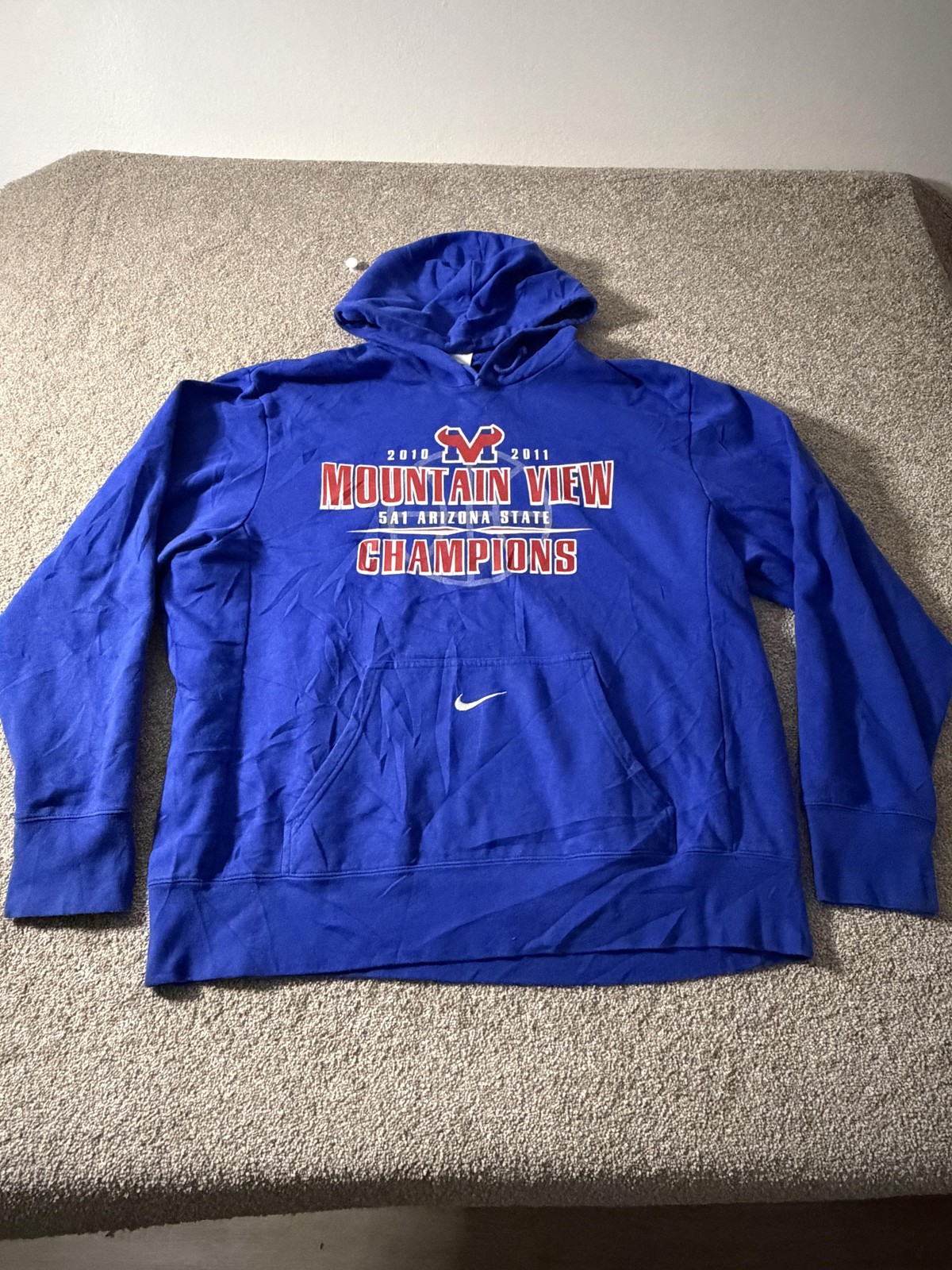 Mountain View Champions Hoodie Sweatshirt Mens XL Blue Football Nike 2010 2011