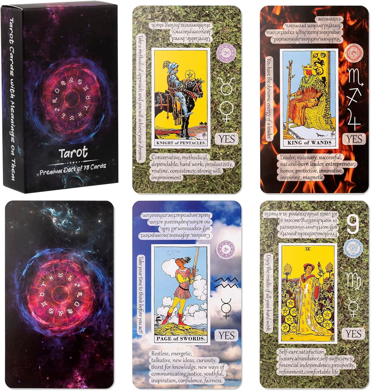 Tarot Cards with Meanings on Them, for Beginner, Learning Tarot...