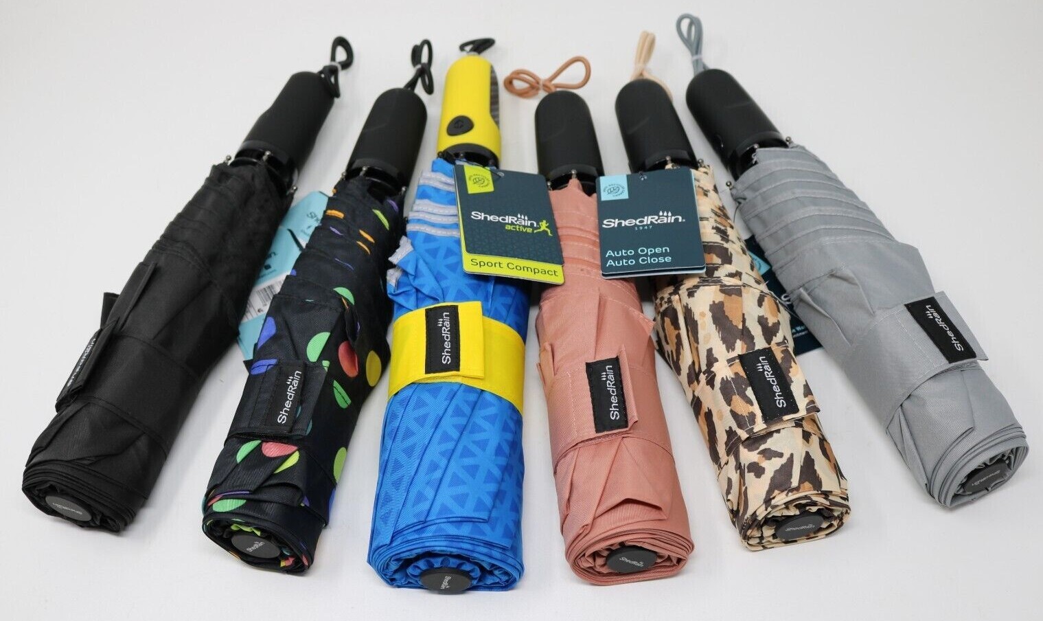 ShedRain Auto Open & Close Compact 42"-47" Recycled Canopy Rain Umbrella CHOOSE