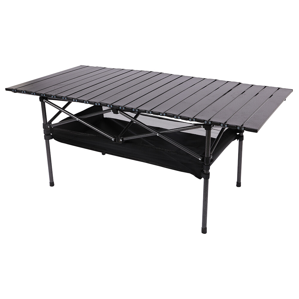 47" Folding Camping Table Portable Picnic Aluminum Large Hard Surface Carry Bag