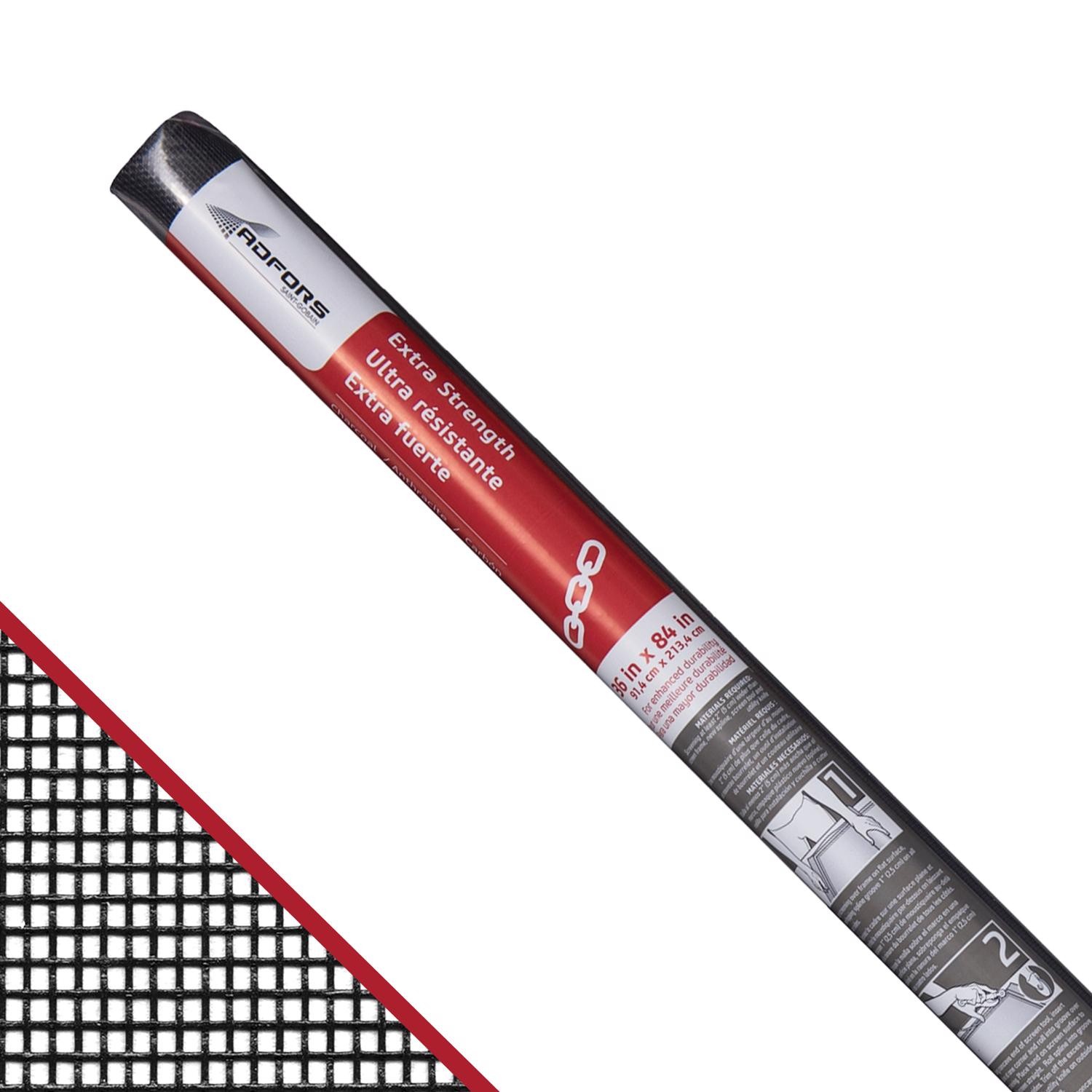 Adfors FCS10113-M Fiberglass Charcoal Door and Window Screen 7 L ft. x 36 W in.