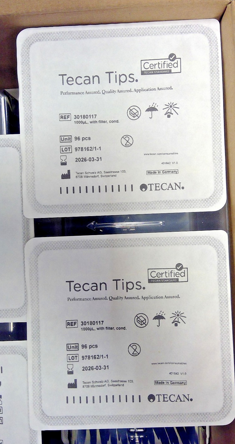 Lot of 2304 Tecan Conductive Filter Tips, 1000uL,  #30180117,  Exp 3/31/26