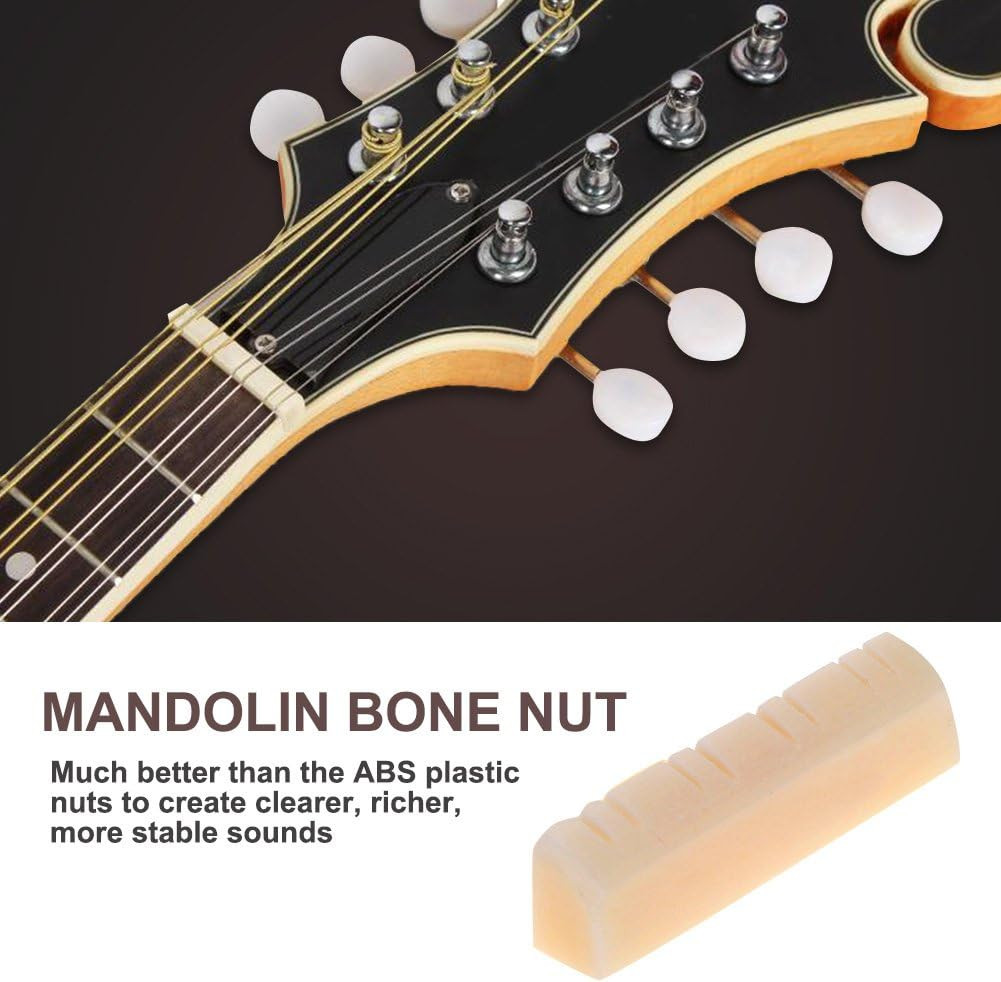 3Pcs Mandolin Bone Nut, String Nut for 8 String Mandolin Instrument Replacement