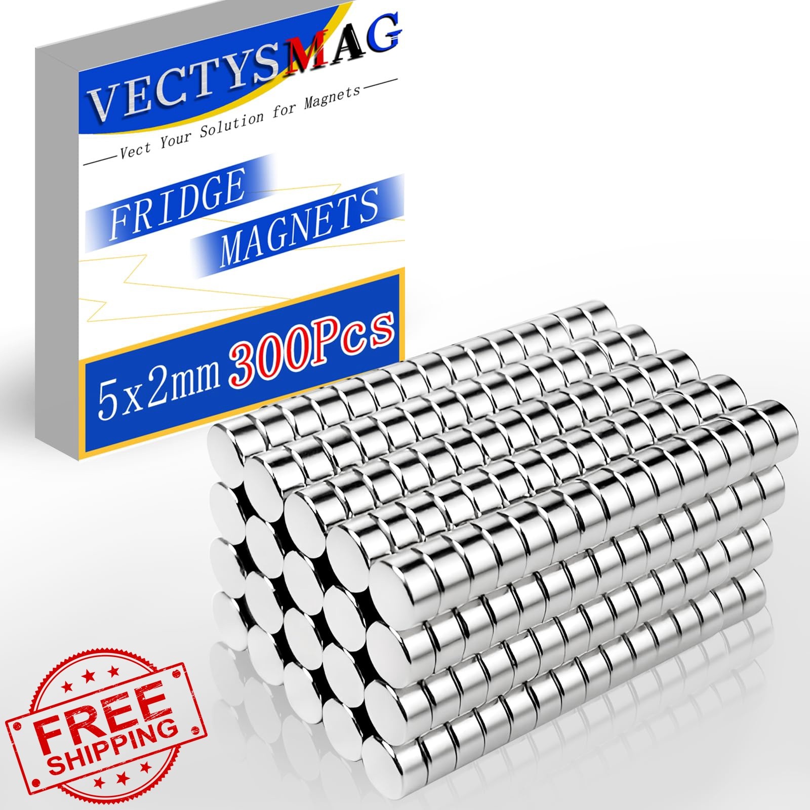 VECTYSMAG 5x2mm Mini Magnets 300 Pcs