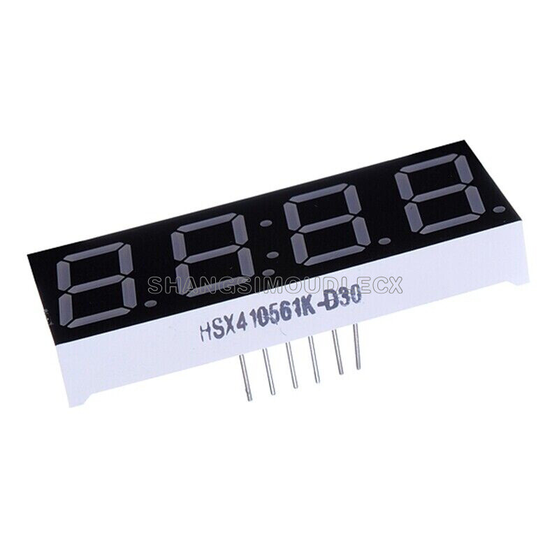 0.56" 4 Digit Super Red LED Display Common Anode with Time Display 12 Pins