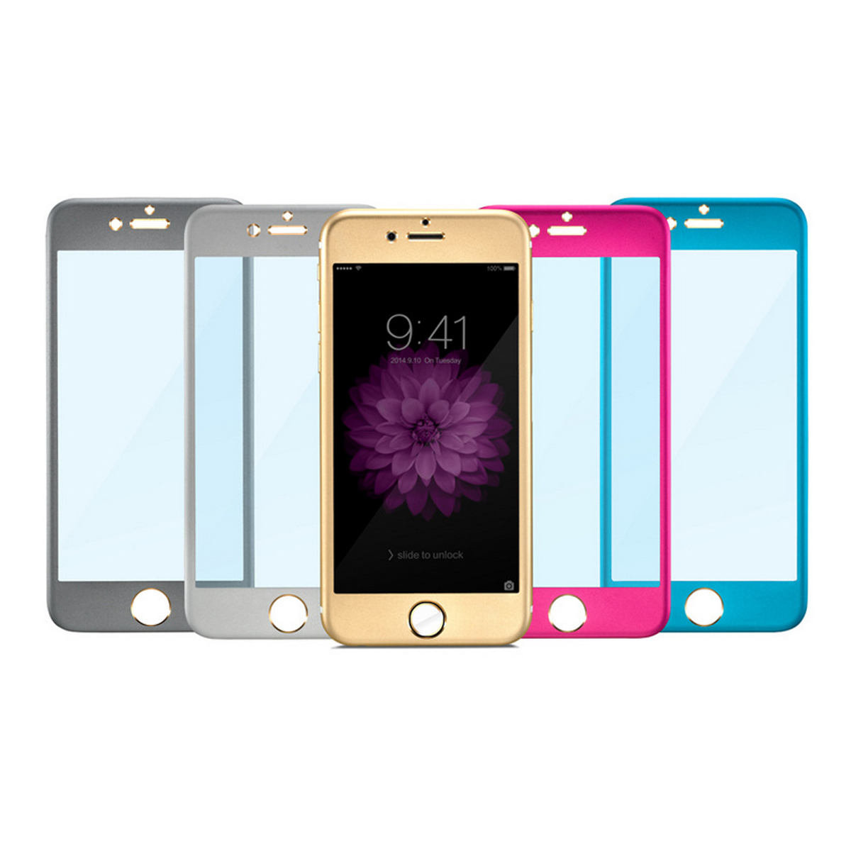 Full Cover Titanium Alloy Tempered Glass Screen Protector for iPhone 8 7 6S Plus