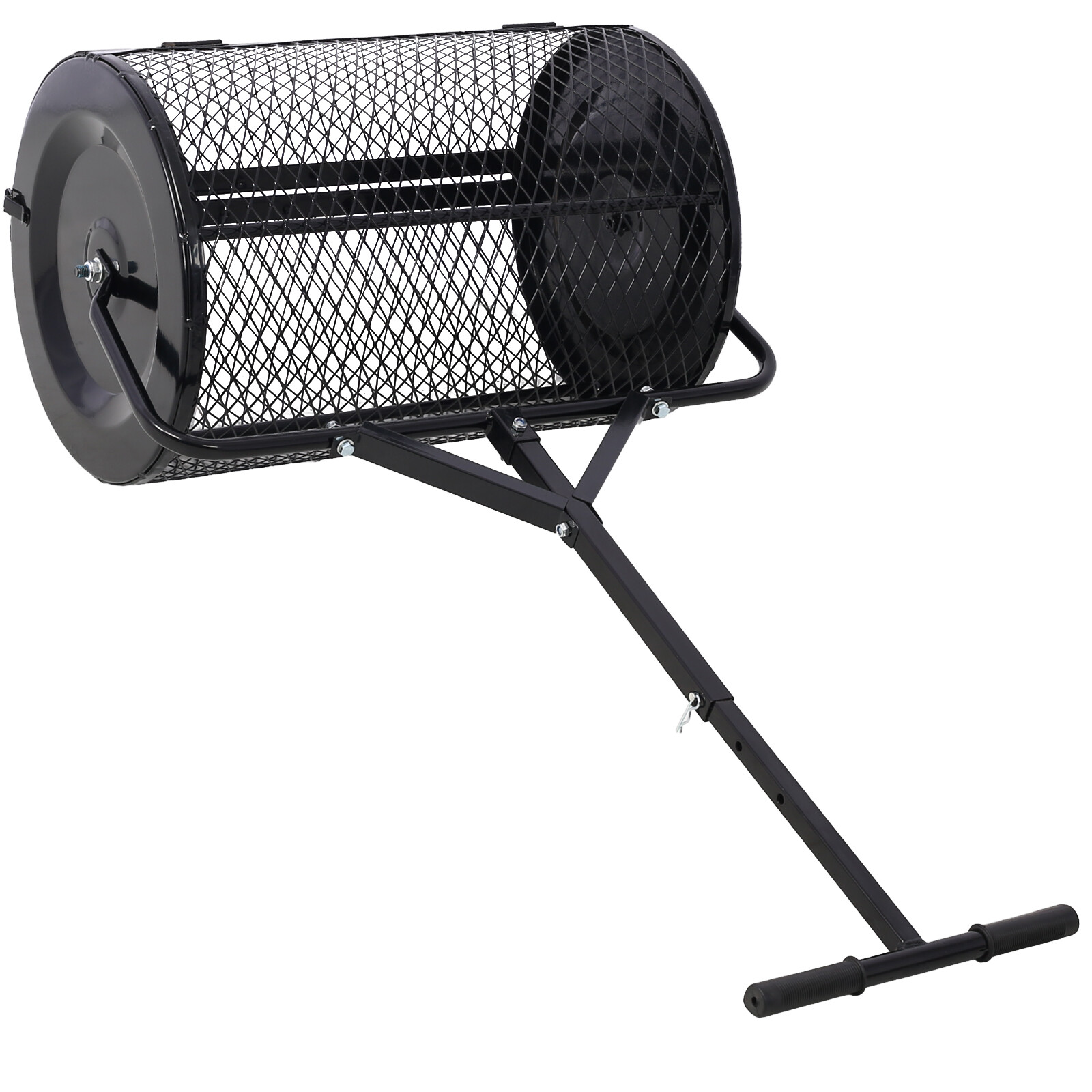 Compost Peat Moss Spreader 24inch Metal Mesh with T shaped Handle for Seeding
