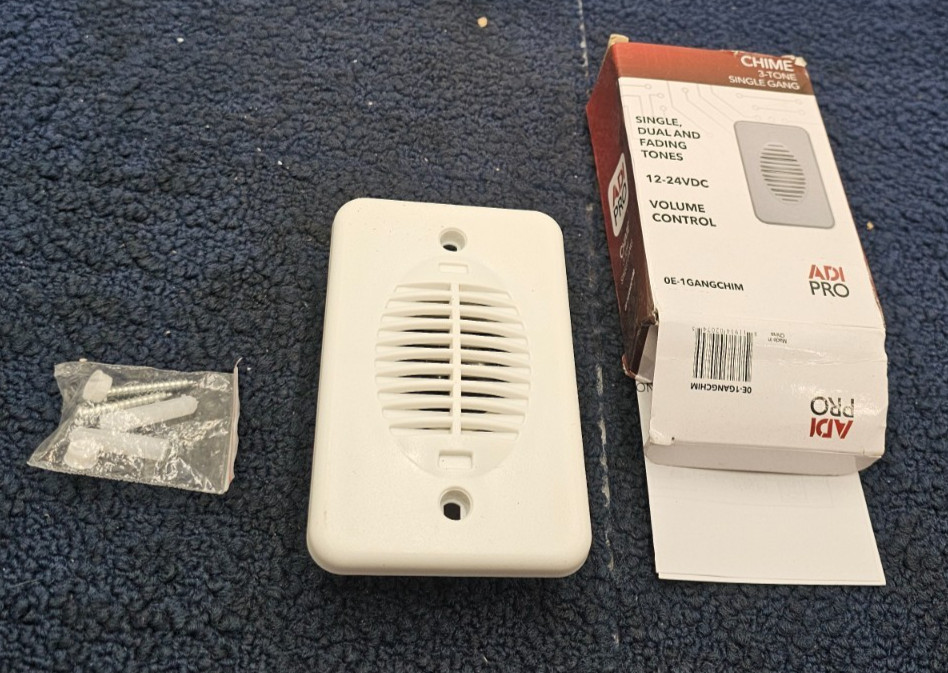 (QTY 2) ADI PRO 0E-1GANGCHIM Single Gang 3-Tone Chime, 12-24Vdc, White