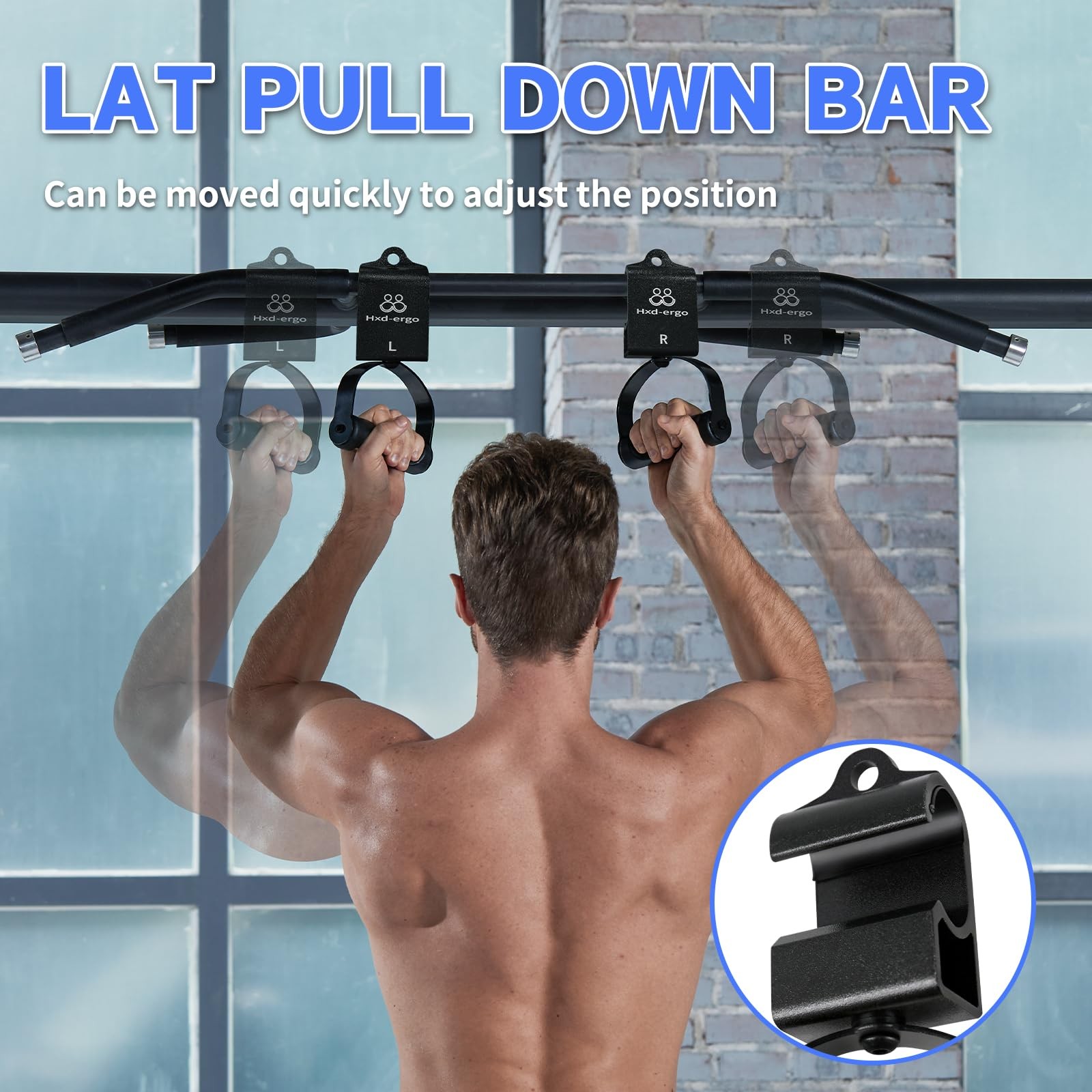 Rotating Pull-Up Handles-Ergonomic Exercise Handle for LAT Pulldown Attachmen...