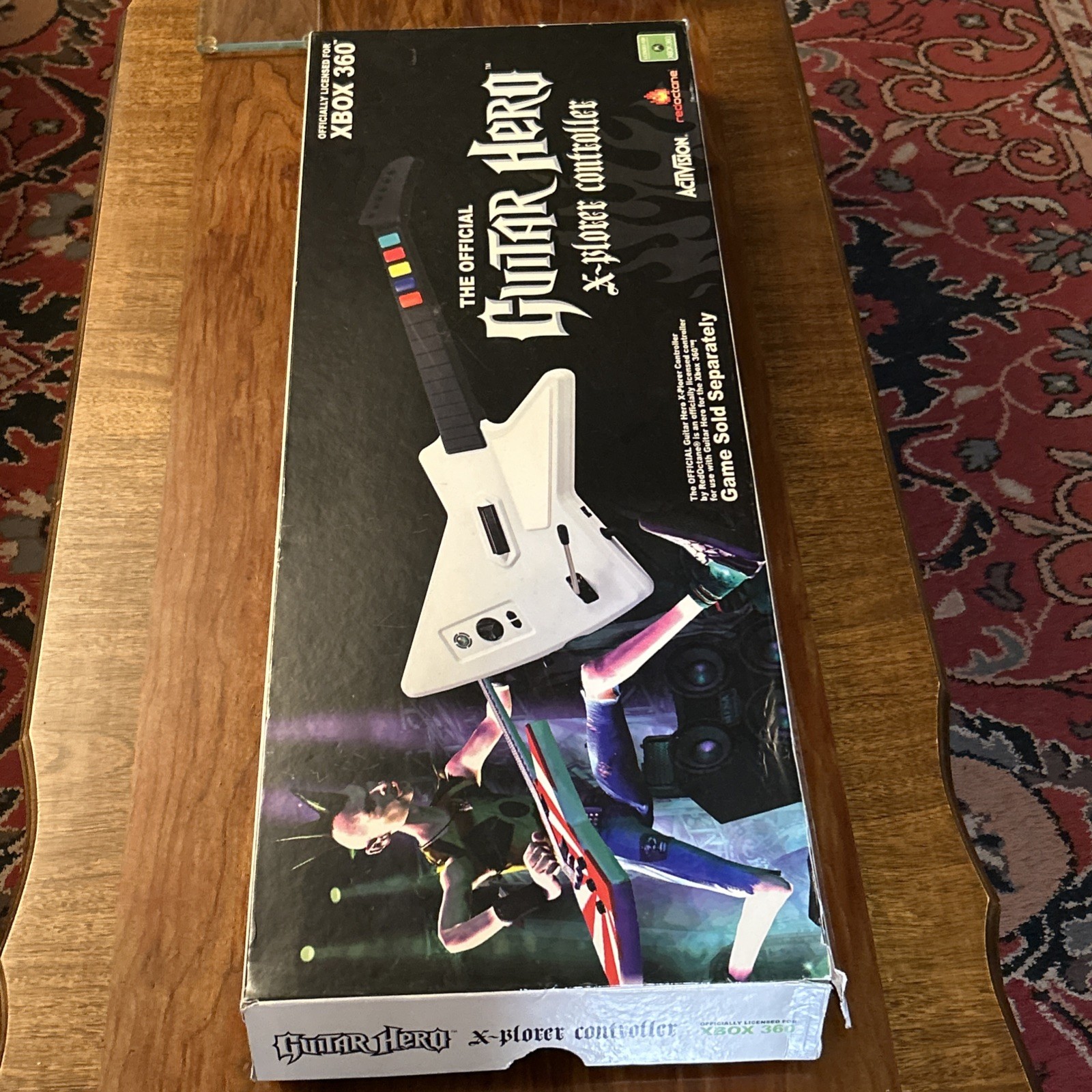 Guitar Hero Xplorer White Guitar Controller for Xbox 360 Red Octane With Games