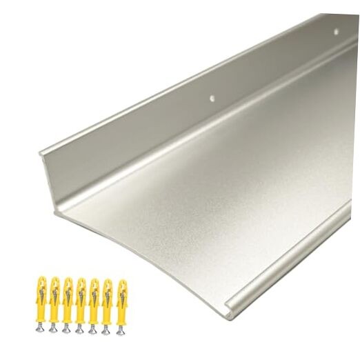 Extra Wide 5.12" W Door rain drip Guard 43.3×5.12 in 1pc -B Silver