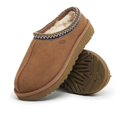 New UG Tasman II Classic Slipper Suede Flats Women's Shoes Chestnut /Black