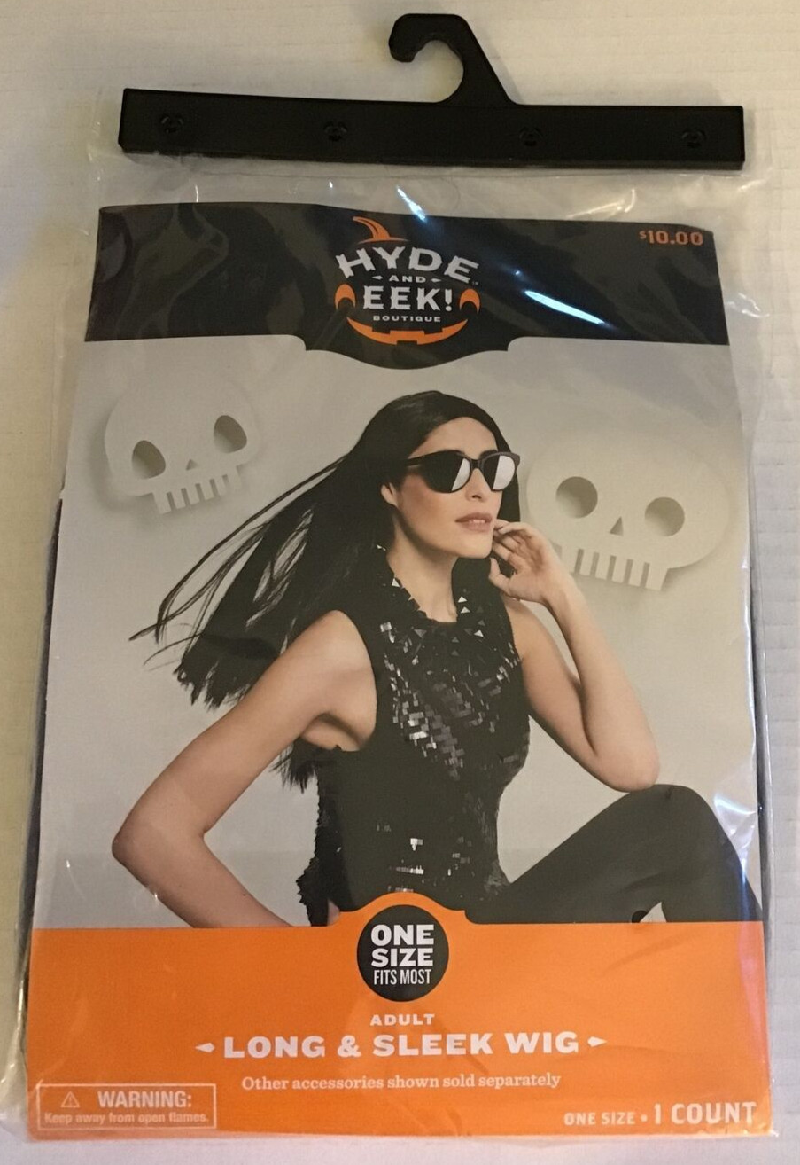 Hyde And Eek! Long & Sleek Black Straight Wig Halloween Adult One Size Target