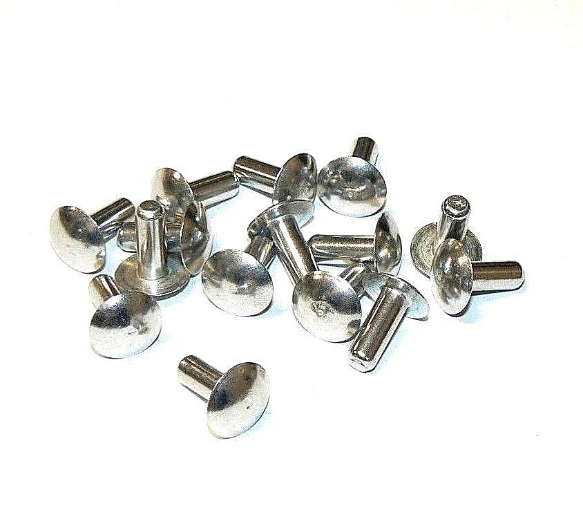 3/16" x 1/2" Full Brazier Head Solid Aluminum Rivet - 2117 T4 (Hard) - 50 Pcs.