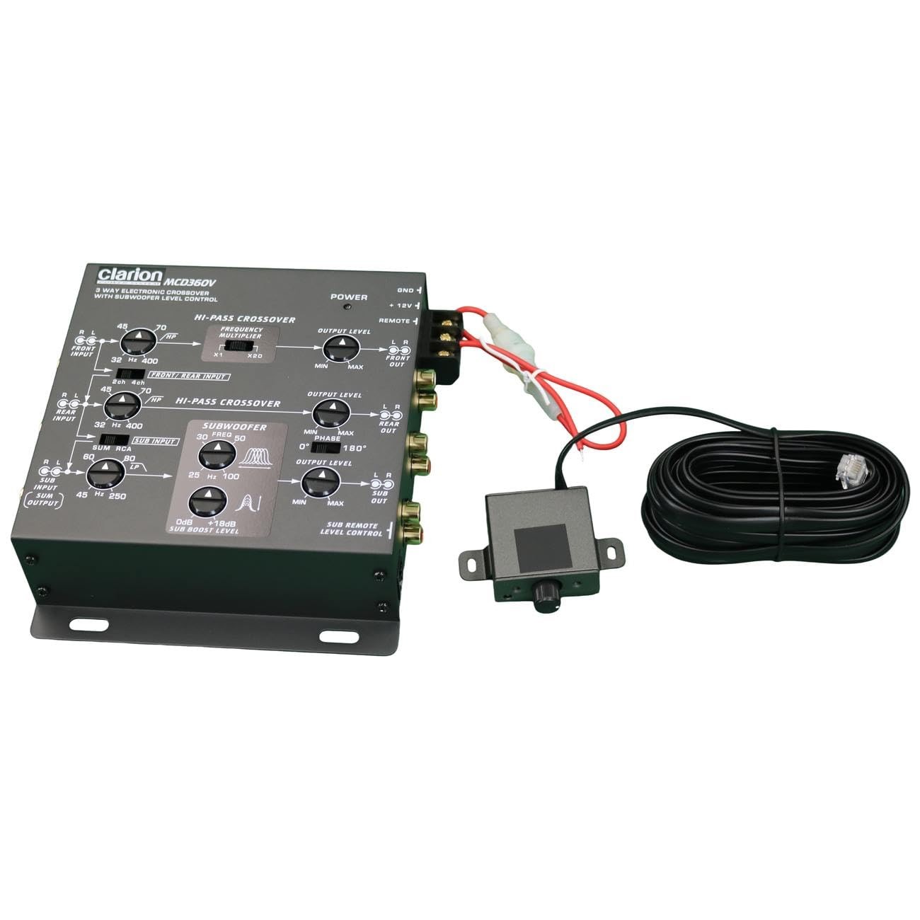 Clarion MCD360V 3-Way 6 Channel RCA Inputs Electronic Crossover with Black