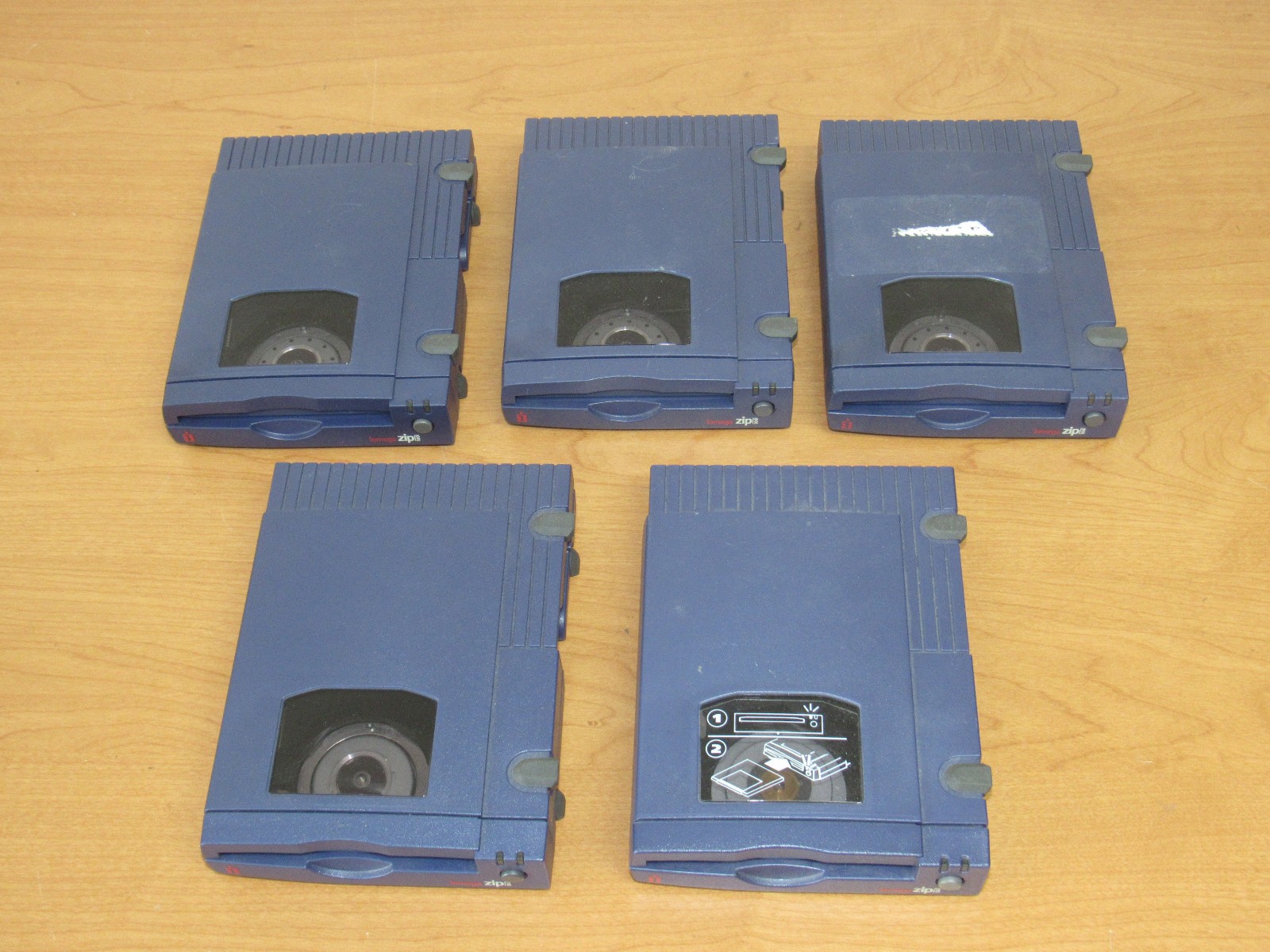 Lot of 5 Iomega ZIP-100 Parallel Port ZIP Drives Z100P2 & Z100P - UNTESTED
