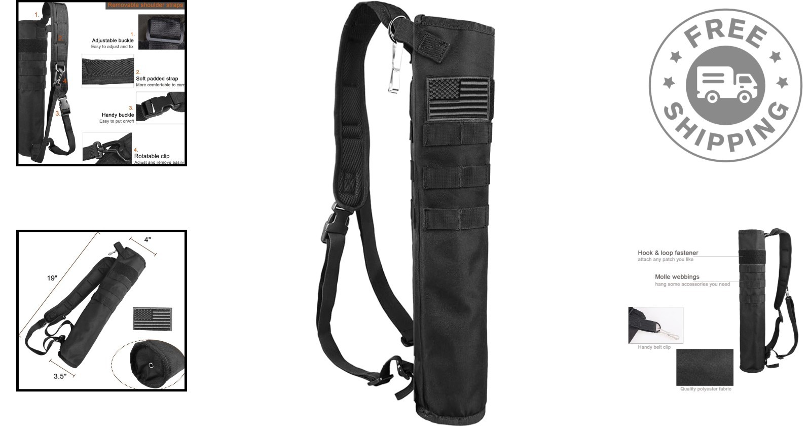 Multi-Functional Lightweight Arrow Bag with Customizable Molle System - 19” Size