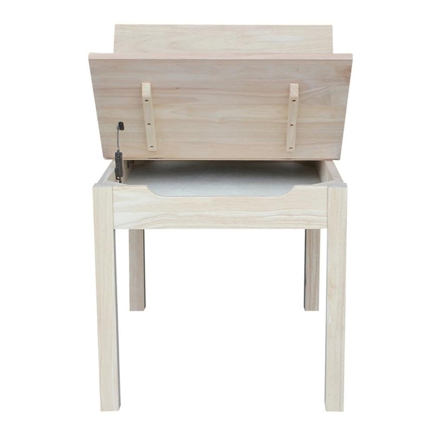IC International Concepts, Table With Lift Up Top For Storage, Solid Real Woo...